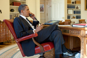 Le prsident Barack Obama  la Maison Blanche en 2010