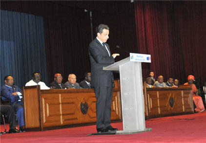 Nicolas Sarkozy au parlement  Kinshasa