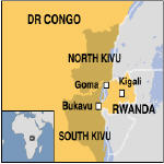Des combats se sont poursuivis toute la journe de ce lundi entre les FARDC et des hommes fidles  Laurent Nkunda vers Mushaki,  prs de 40 kilomtres  l'ouest de Goma. Les FARDC affirment avoir repris le contrle de Kimoka,  2 kilomtres de Sake et que le calme est revenu  Nyange, rapporte radiookapi.net