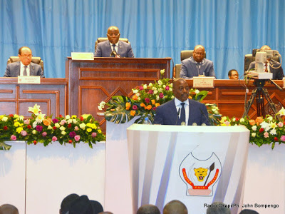 Le Prsident Joseph Kabila lors de son discours sur l'Etat de la nation le 14/12/2015  Kinshasa. Radio Okapi/Ph. John Bompengo