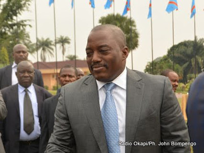 Le Prsident Joseph Kabila le 17/06/2015  la cit de l'Union africaine  Kinshasa lors des consultations
