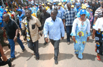 Joseph et Olive Lembe Kabila en campagne lectorale  Mbuji May