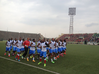 Sance d'entranement des Lopards de la RDC au stade Tata Raphal. Radio Okapi/Ph. Nana Mbala