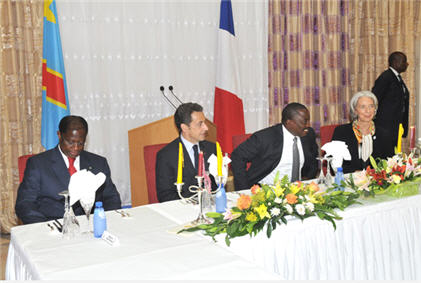 Nicolas Sarkozy et Joseph Kabila à Kinshasa