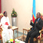 Le Président Joseph Kabila reçoit le cardinal Laurent Mosengwo Pasinya le 2/06/2015 