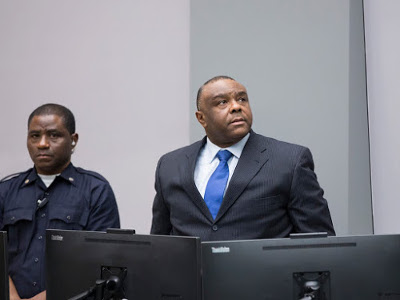 Jean-Pierre Bemba lors du prononcé de sa peine de 18 ans de prison à la CPI, le 21 juin 2016 à La Haye. Photo Cour pénale internationale.