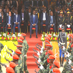 Passage des troupes devant la tribune d'honneur lors du défilé à Matadi, le 30/06/2015 à l'occasion du 55e anniversaire de l'indépendance de la RDC