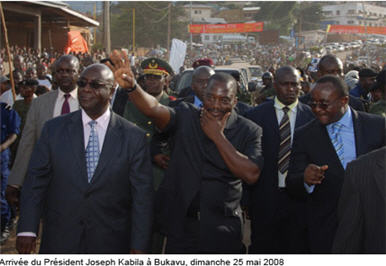 Joseph Kabila arrive à Bukavu le 25 mai 2008