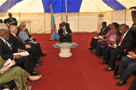 Joseph Kabila et Hillary Clinton à Goma au Nord-Kivu
