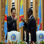 Lee Myung-bak et Joseph Kabila lors du Dîner d'Etat en l'honneur du président sud-coréen à Kinshasa