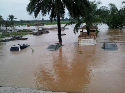 Inondation dans le quartier Des Marais à Kinshasa au bord de la rivière N'djili. Radio Okapi/Ph. Emmanuel Imbanda