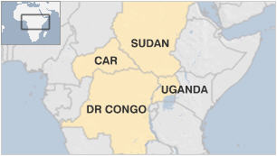 La LRA en République démocratique du Congo, Soudan, République Centrafricaine
