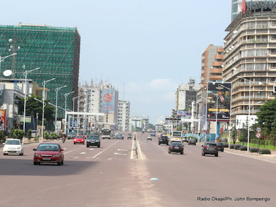 Boulevard du 30 juin à Kinshasa, le 19/12/2016