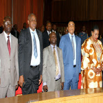 Des sénateurs lors de l'ouverture de la session parlementaire ordinaire le 15/03/2014 au palais du peuple de Kinshasa