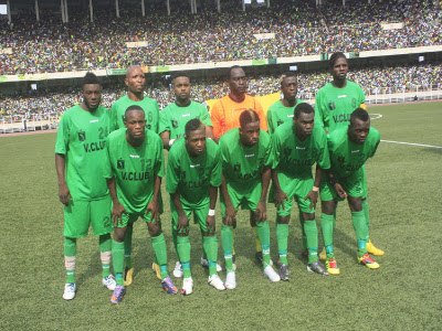 L'équipe de l'AS V Club de Kinshasa lors du match contre le Coton sport du Cameroun