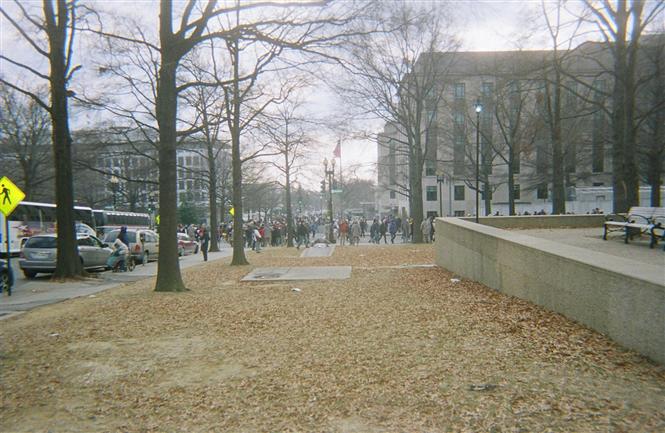 Ambiance dans les rues de Washington, DC, sur Virginia Avenue, quelques heures après l'inauguration du Président Barack Obama.